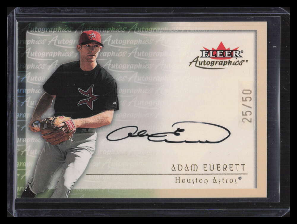 2001 Fleer Autographics Gold 35 Adam Everett Auto 25/50