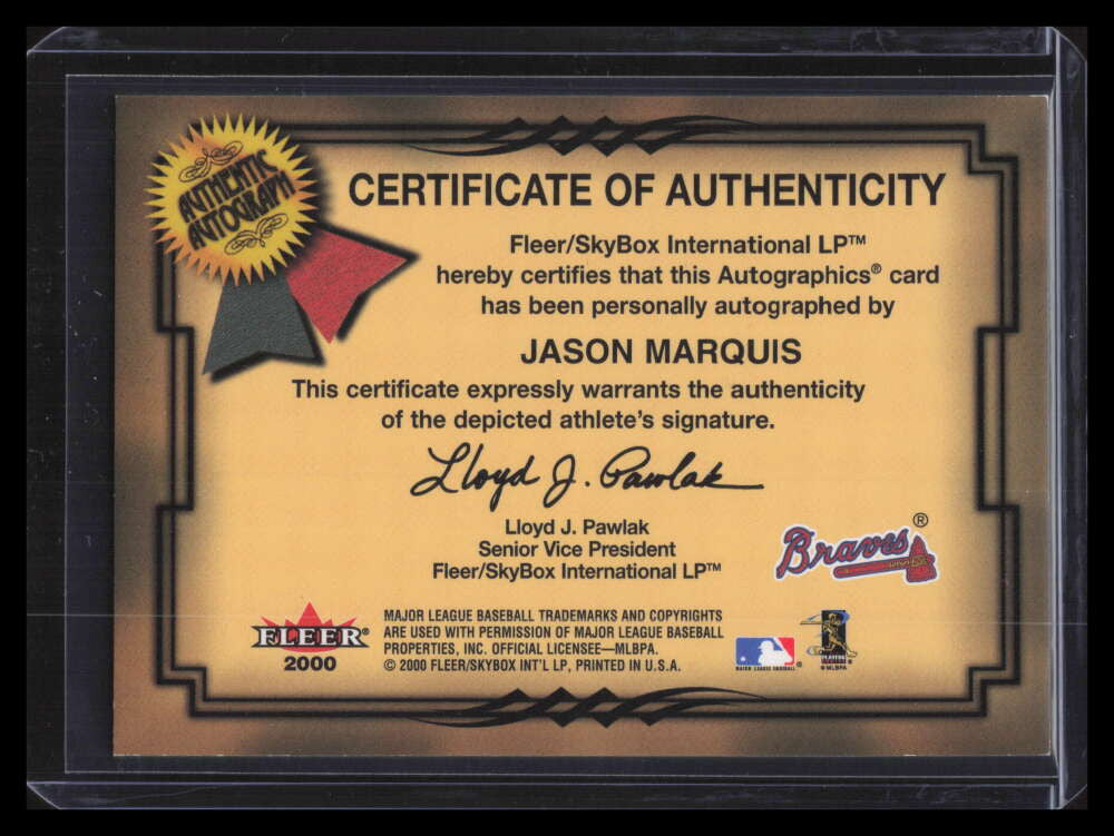2001 Fleer Autographics Gold 65 Jason Marquis Auto 37/50