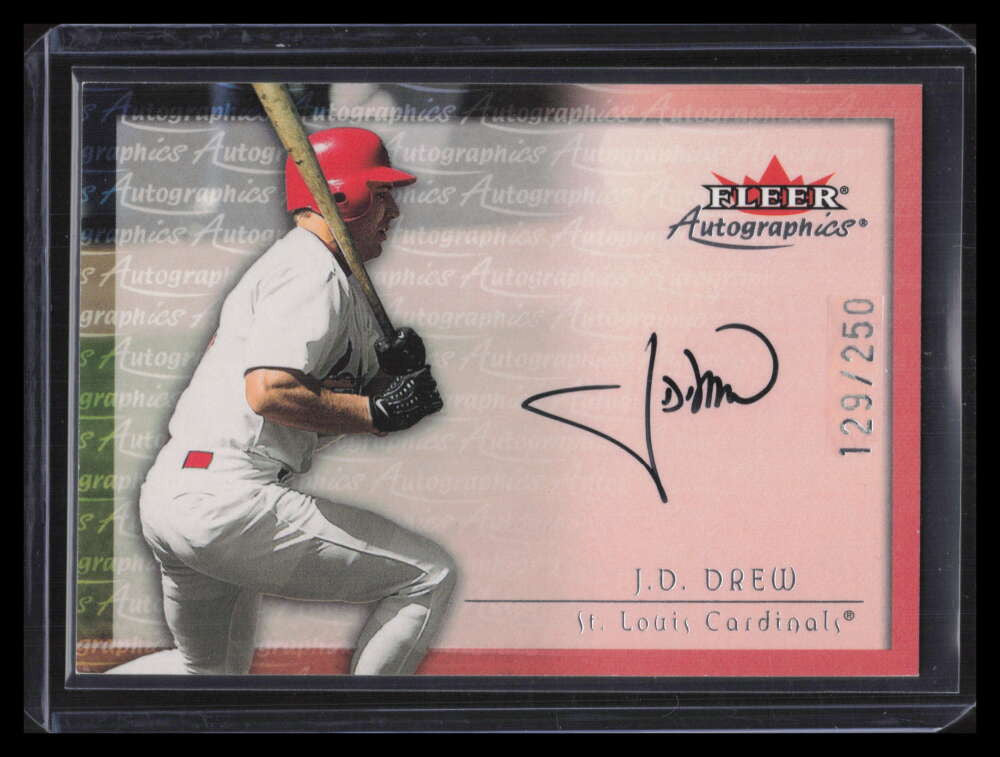 2001 Fleer Autographics Silver 26 J. D. Drew Auto 129/250