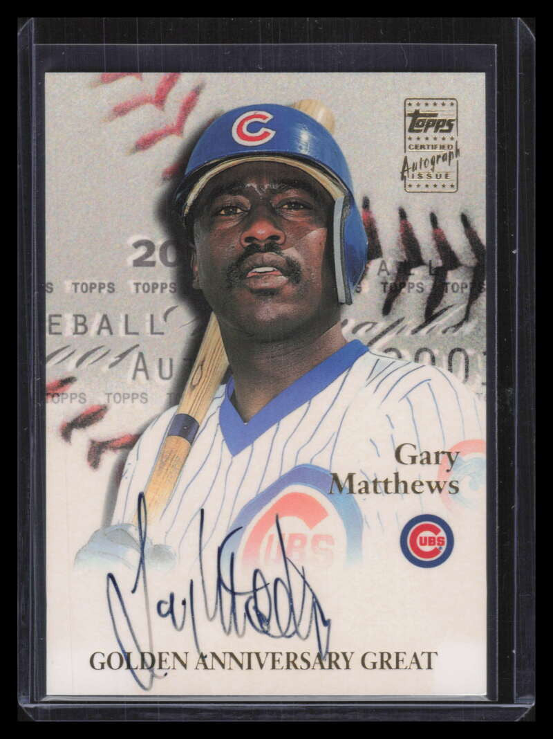 2001 Topps Golden Anniversary Autographs GAAGM Gary Matthews Auto d2