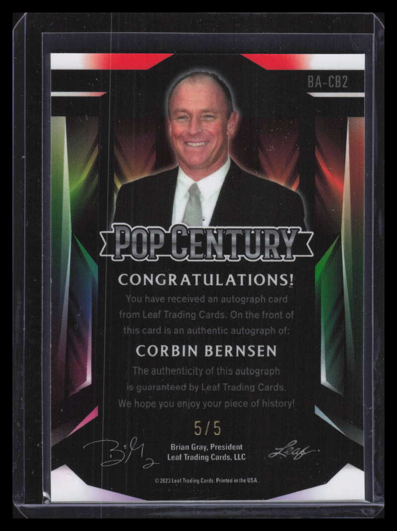 2023 Leaf Pop Century Metal Crystal Black bacb2 Corbin Bernsen Auto 5/5
