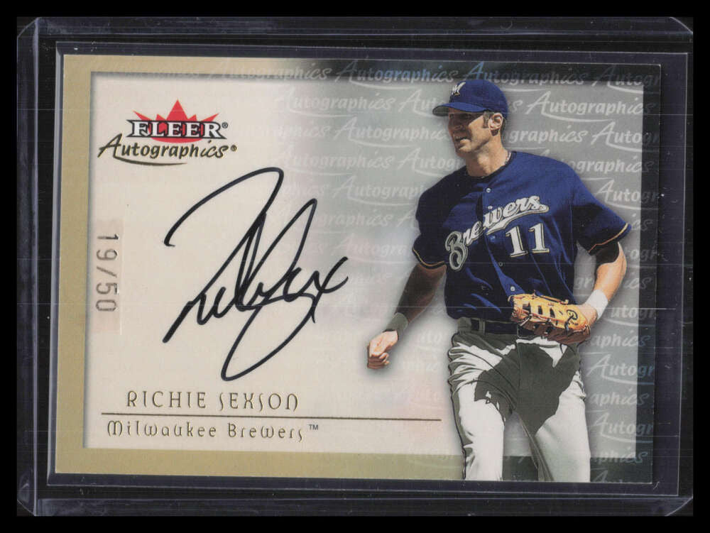 SOLD 141700 2001 Fleer Autographics Gold 92 Richie Sexson Auto 19/50