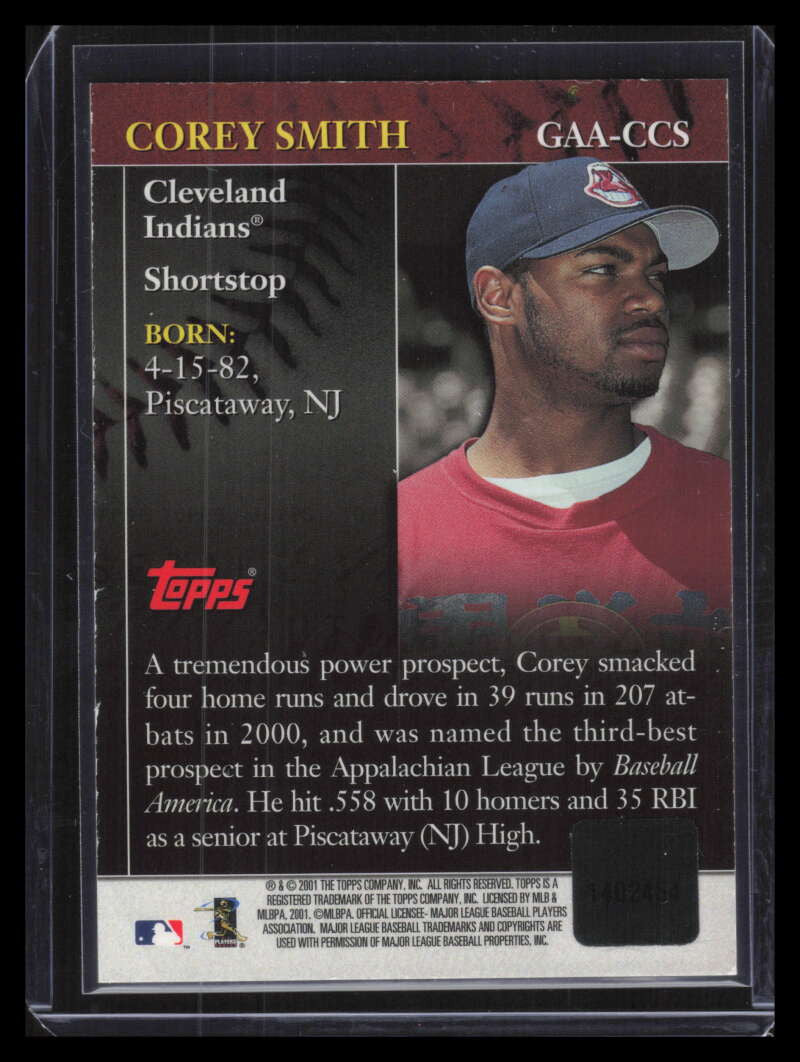 2001 Topps Golden Anniversary Autographs GAACCS Corey Smith Auto i2