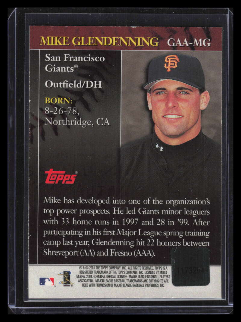 2001 Topps Golden Anniversary Autographs GAAMG Mike Glendenning Auto i2
