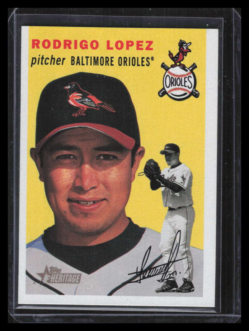 2003 Topps Heritage 27b Rodrigo Lopez Old Logo SP