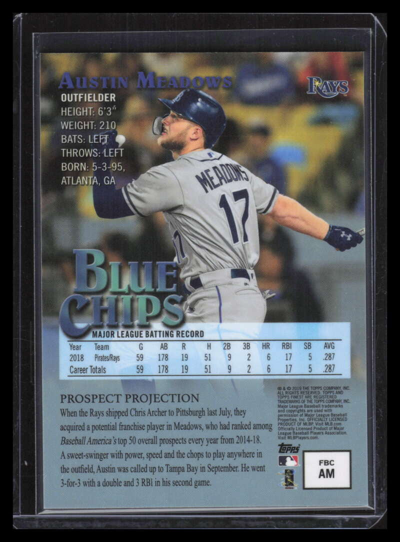 2019 Finest Blue Chips Gold Refractor FBCAM Austin Meadows 40/50