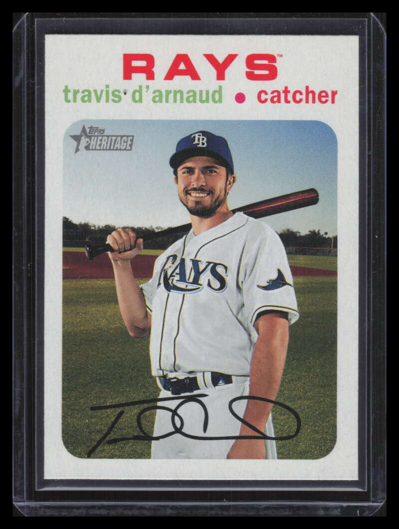 2020 Topps Heritage White Border 207 Travis d'Arnaud /50