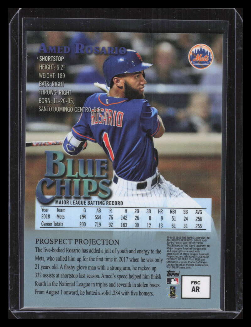2019 Finest Blue Chips Gold Refractor FBCAR Amed Rosario 49/50