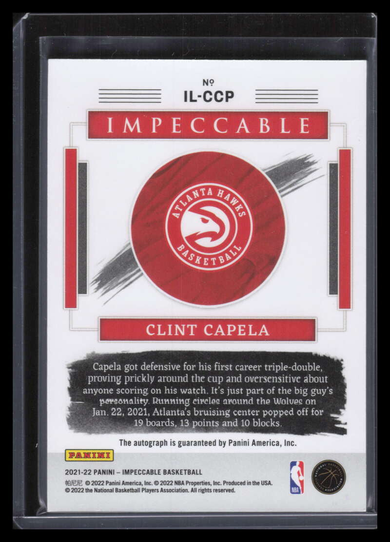 2021-22 Panini Impeccable Illustrious Ink 25 Clint Capela Auto 64/99