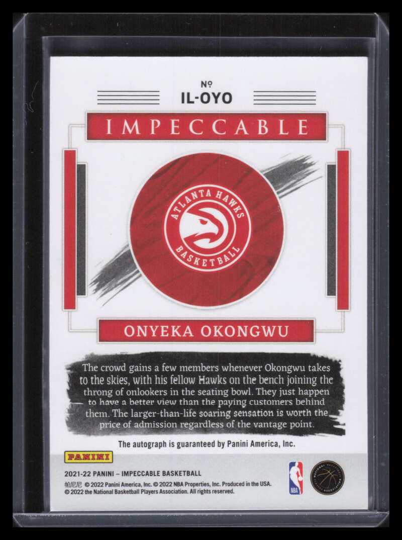 DELETE 141813 2021-22 Panini Impeccable Illustrious Ink 34 Onyeka Okongwu Auto 19/49