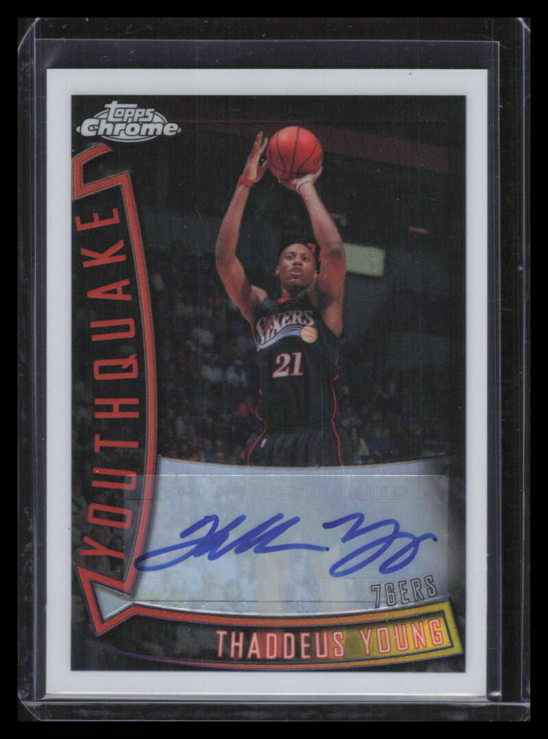 2008-09 Topps Chrome Youthquake Autographs Refractor Thaddeus Young Auto 27/30