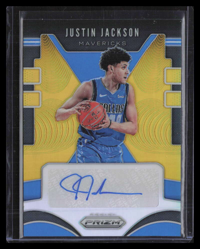 2019-20 Panini Prizm Signatures Prizms Gold 49 Justin Jackson Auto 2/10