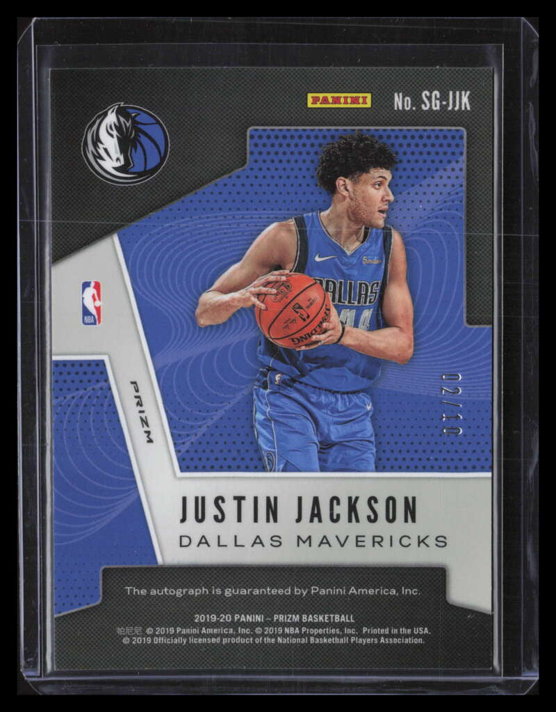 2019-20 Panini Prizm Signatures Prizms Gold 49 Justin Jackson Auto 2/10