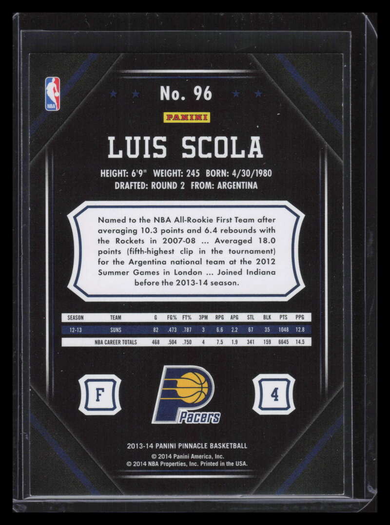 2013-14 Pinnacle Artist's Proofs Green 96 Luis Scola 1/25