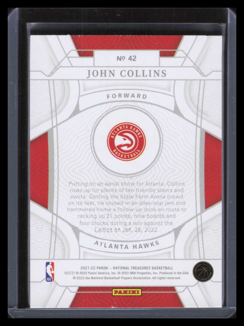 2021-22 Panini National Treasures NBA 75th Anniversary 42 John Collins 16/75