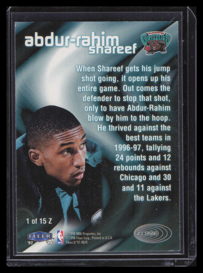1997-98 Fleer Zone 1 Shareef Adbur-Rahim