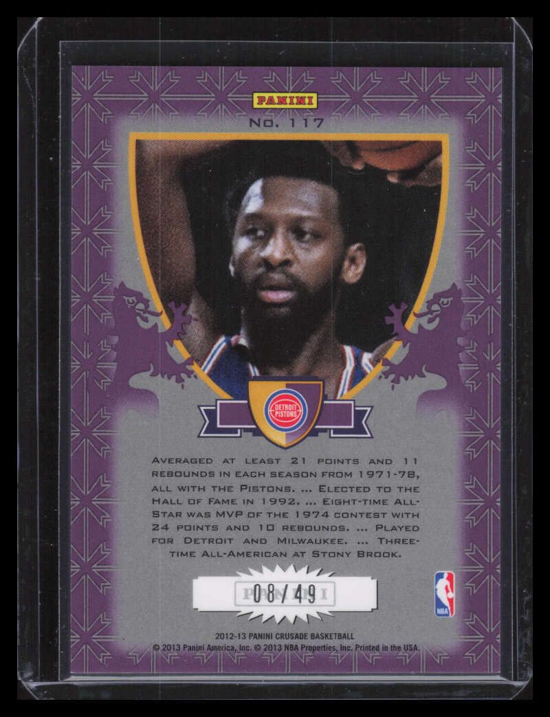 2012-13 Panini Crusade Insert Purple 117 Bob Lanier 8/49