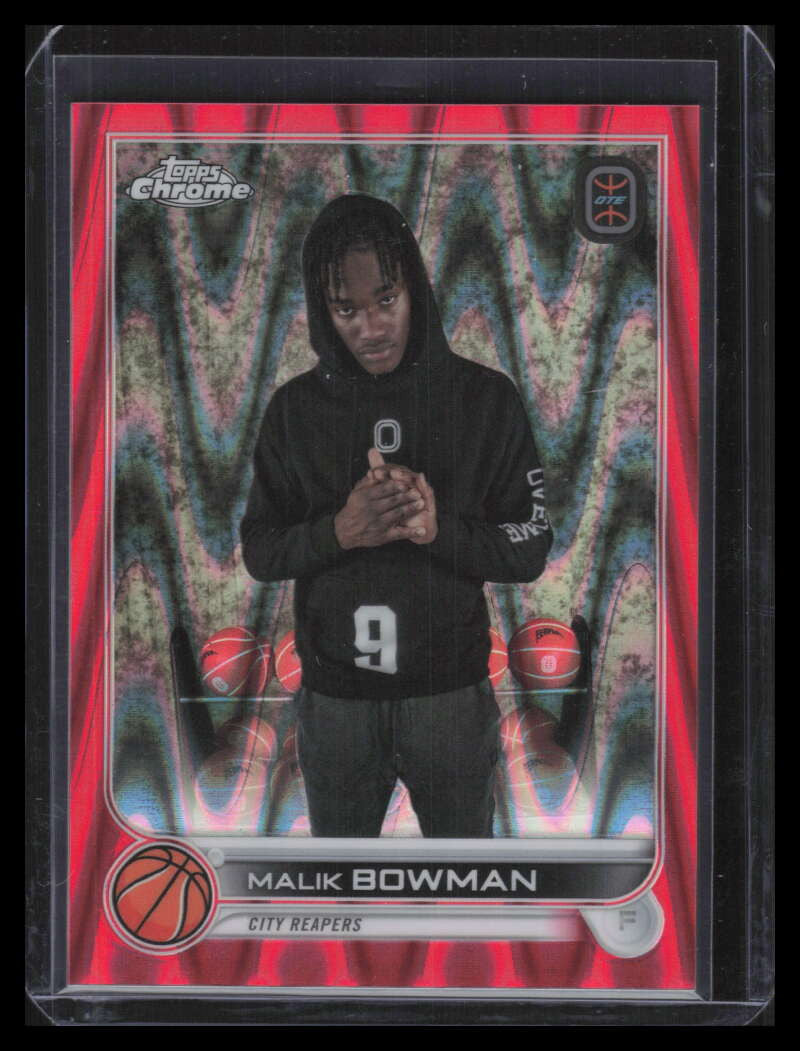 DELETE 141892 2022-23 Topps Chrome Overtime Elite Red RayWave Refractor 87 Malik Bowman RC 4/5