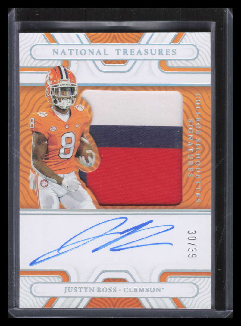 2022 Panini National Treasures Silhouettes Justyn Ross Rookie Patch Auto 30/39