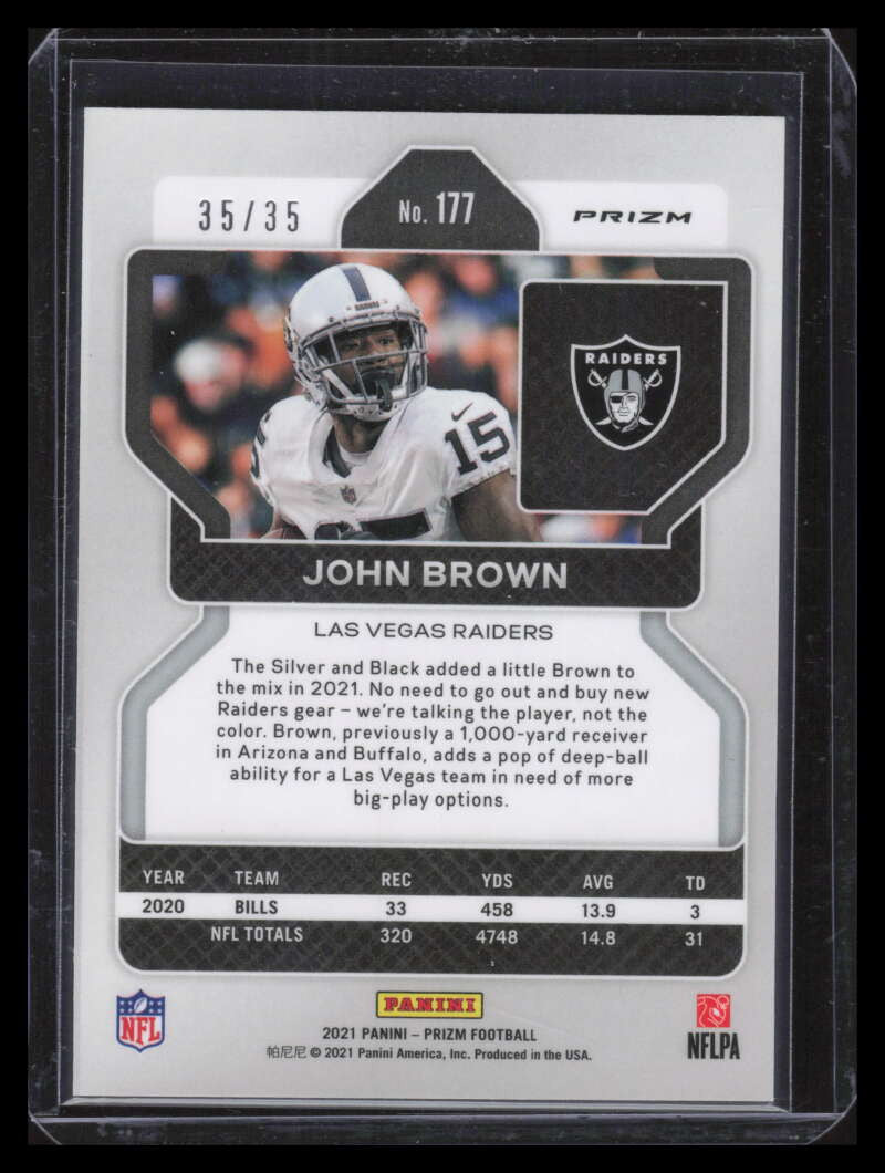 2021 Panini Prizm Prizms Red Shimmer Refractor 177 John Brown 35/35