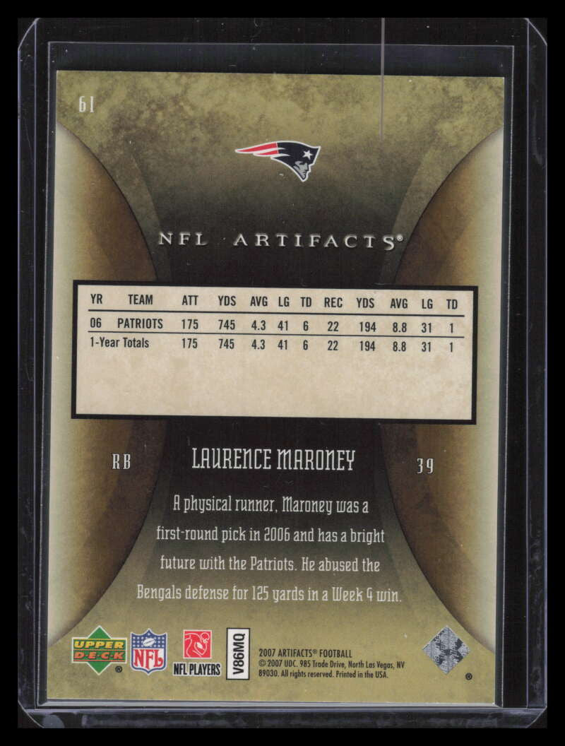 2007 Artifacts Gold 61 Laurence Maroney 4/39