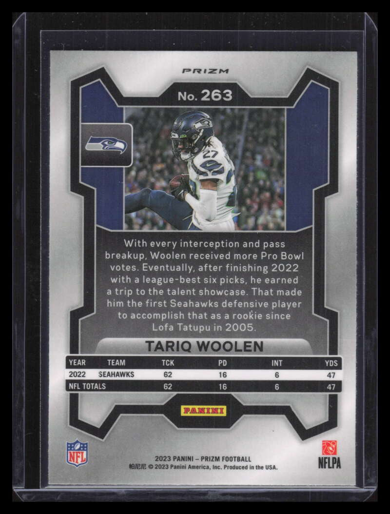 2023 Panini Prizm Prizms Black and White Checker Checkerboard 263 Tariq Woolen