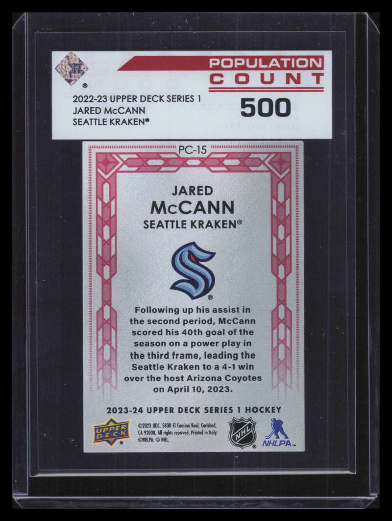 2023-24 Upper Deck Population Count 500 pc15 Jared McCann /500