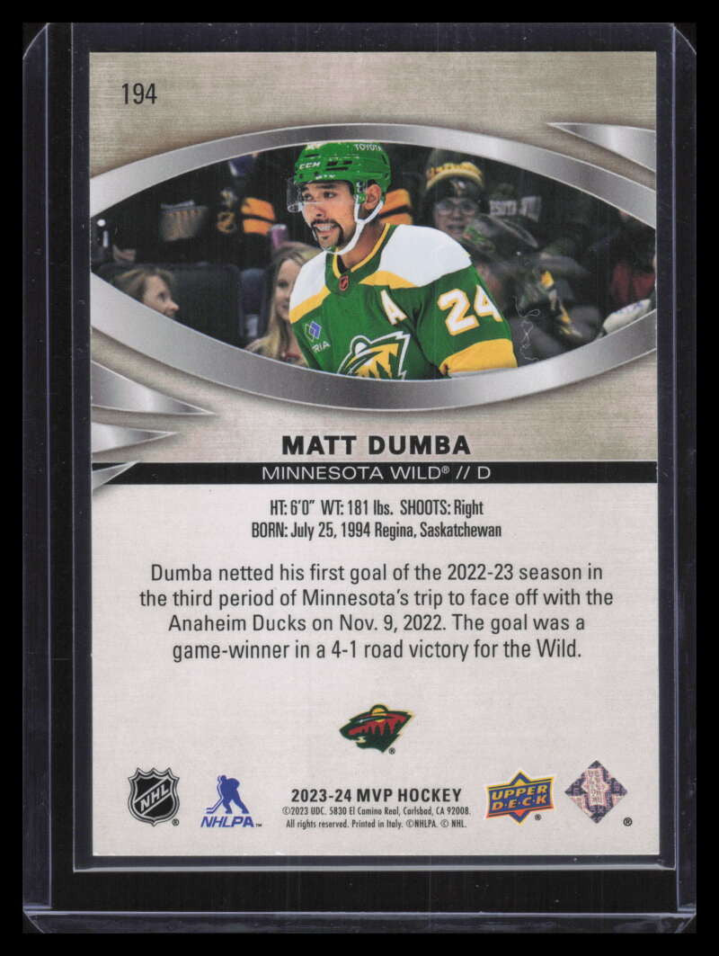 2023-24 Upper Deck MVP Super Script 194 Matt Dumba 6/25