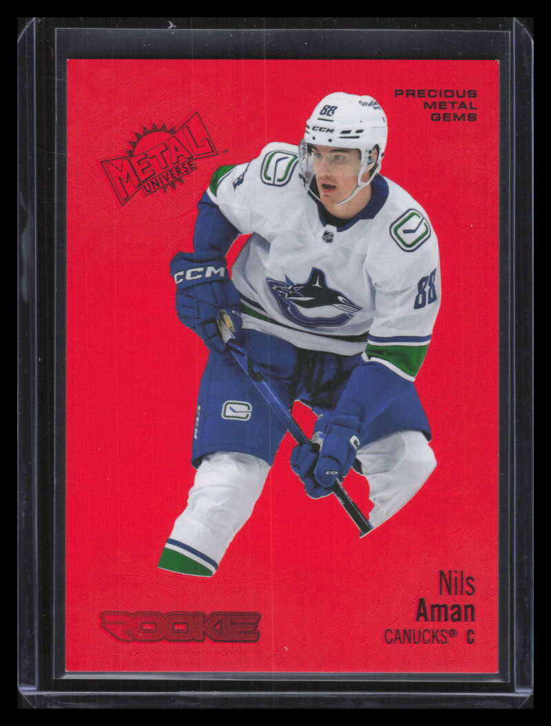 DELETE 142011 2022-23 Metal Universe Precious Metal Gems Red 194 Nils Aman Rookie 85/100