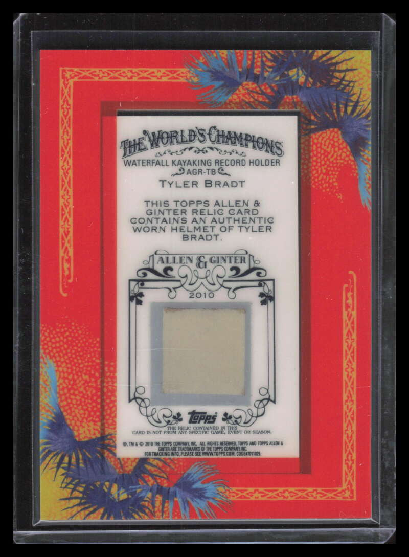 2010 Topps Allen and Ginter Relics TB Tyler Bradt Helmet Relic