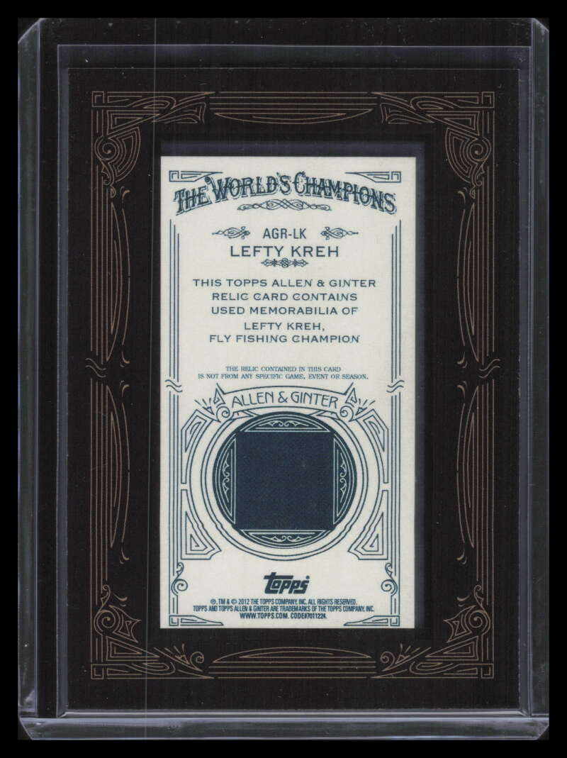 2012 Topps Allen and Ginter Relics LK Lefty Kreh Shirt Relic