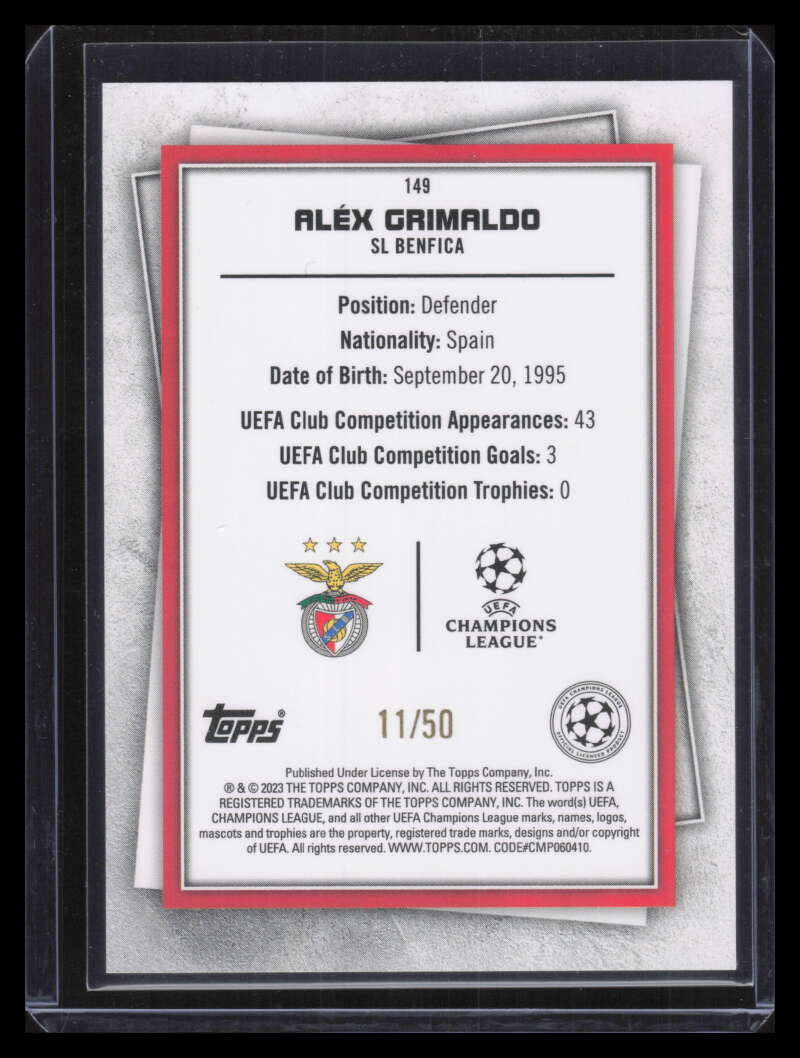 2022-23 Topps UEFA Superstars Golden 149 Alex Grimaldo 11/50