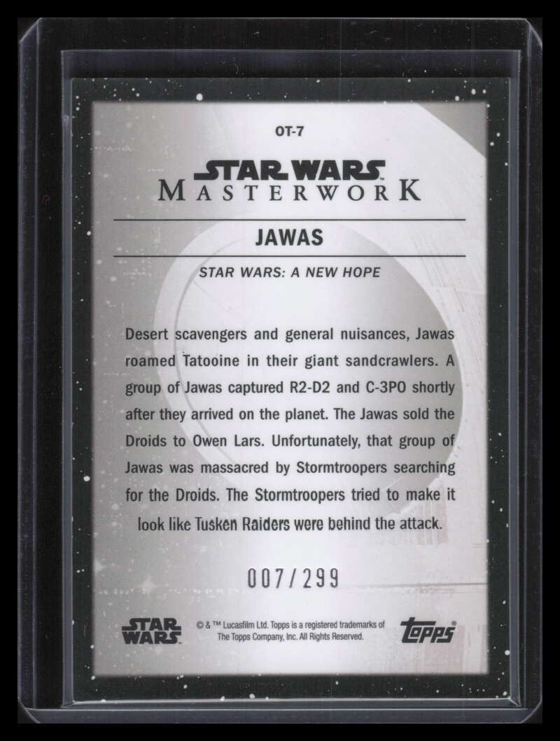 2022 Topps Star Was Masterwork Original Trilogy Posters Rainbow Foil Jawas 7/299
