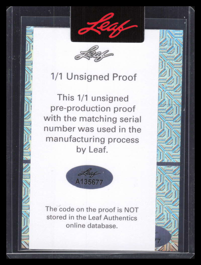 2023 Leaf Pop Century Metal Unsigned Pre-Production Proof Luciana Paluzzi 1/1