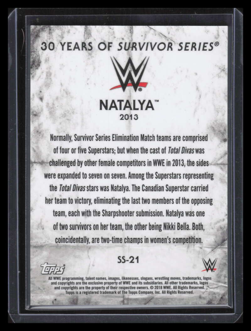 2018 Topps WWE Undisputed 30 Years of Survivor Series Blue ss21 Natalya 9/25