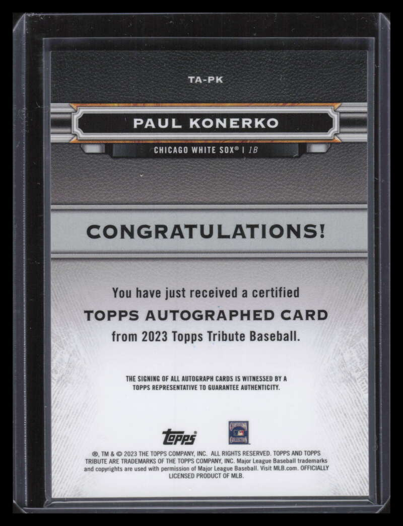 DELETE 142071 2023 Topps Tribute Autographs Gold TAPK Paul Konerko Auto 18/75