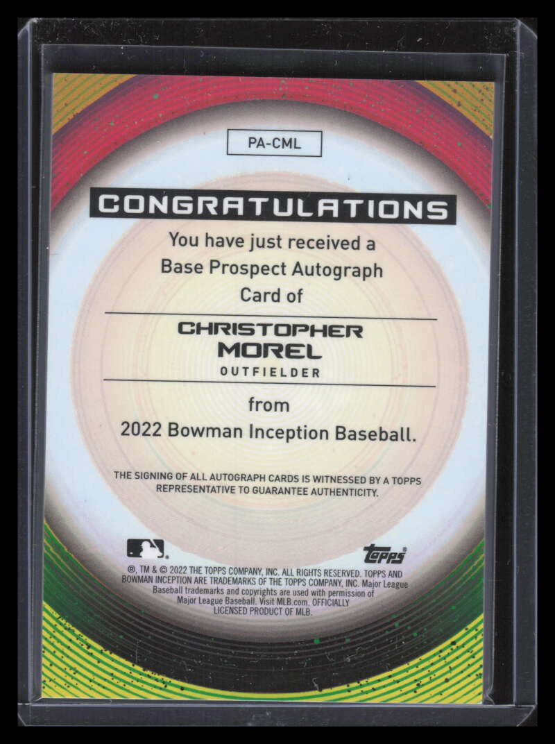2022 Bowman Inception Autographs PACML Christopher Morel Rookie Auto 373/399