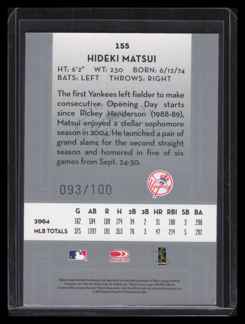 2005 Donruss Classics Timeless Tributes Silver 155 Hideki Matsui 93/100