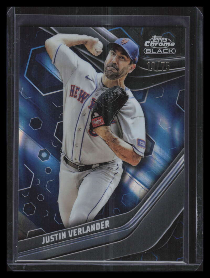 2023 Topps Chrome Black Blue Lava Refractor 35 Justin Verlander 19/75