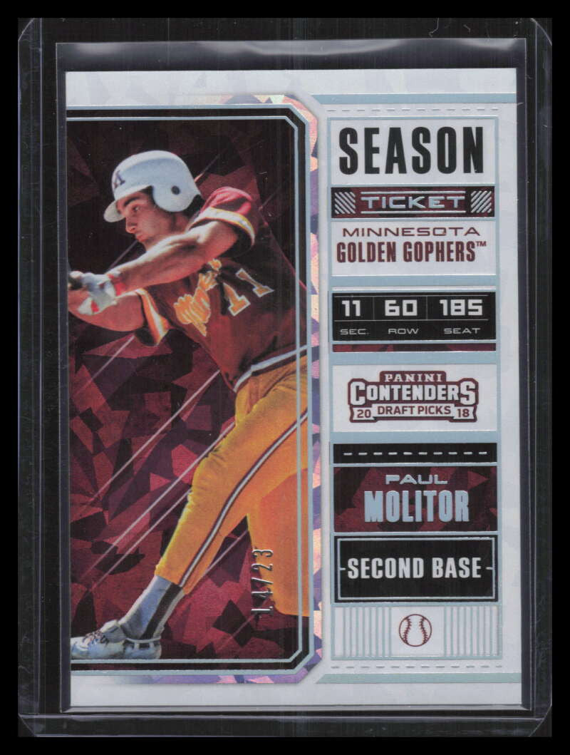 2018 Panini Contenders Draft Picks Variations Cracked Ice 25 Paul Molitor 14/23