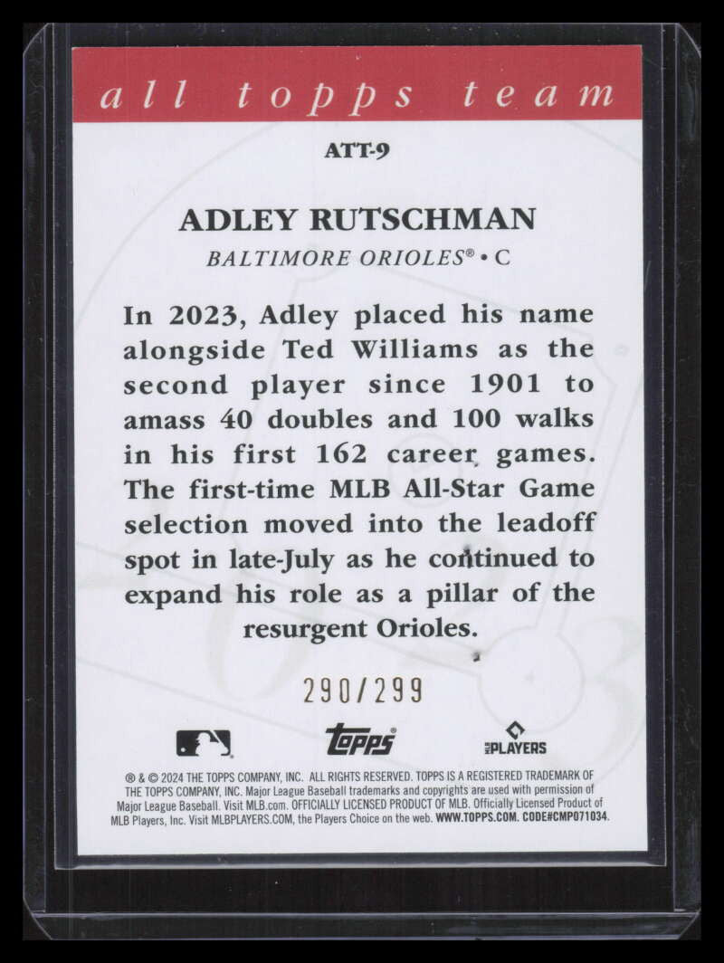2024 Topps '23 All-Topps Team Black att9 Adley Rutschman 290/299