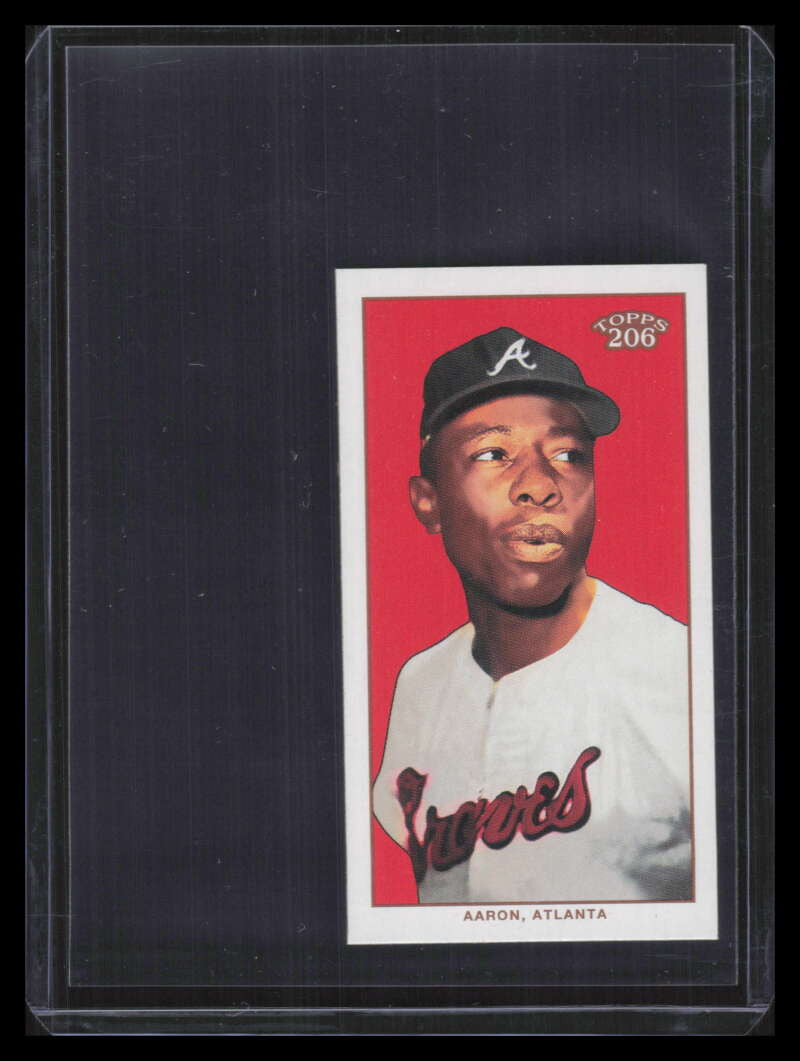 2002 Topps 206 Carolina Brights 287b Hank Aaron White Jersey RET Retired 135984