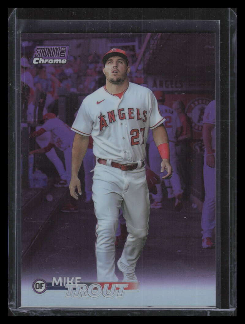 2023 Stadium Club Chrome Inserts Purple Refractor 179 Mike Trout 34/75