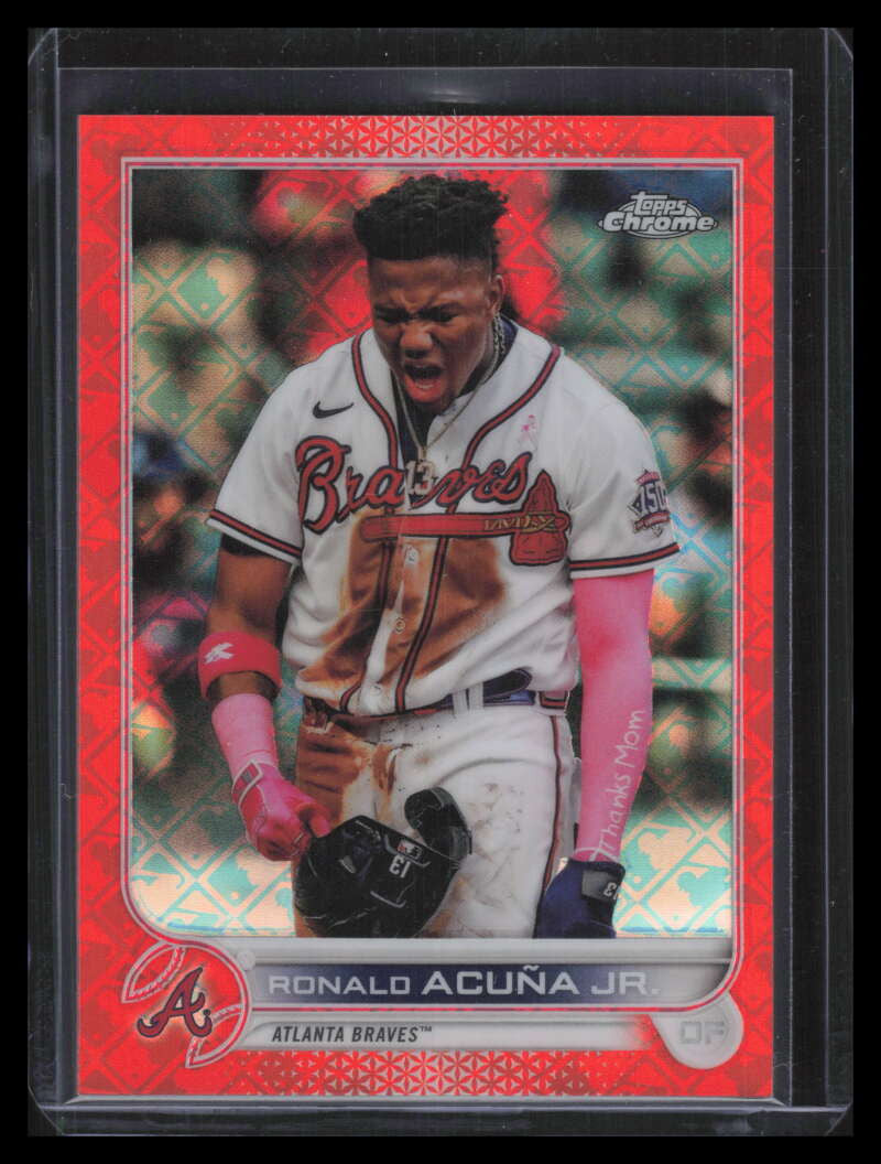 2022 Topps Chrome Logofractor Orange Refractor 110 Ronald Acuna Jr. 18/25