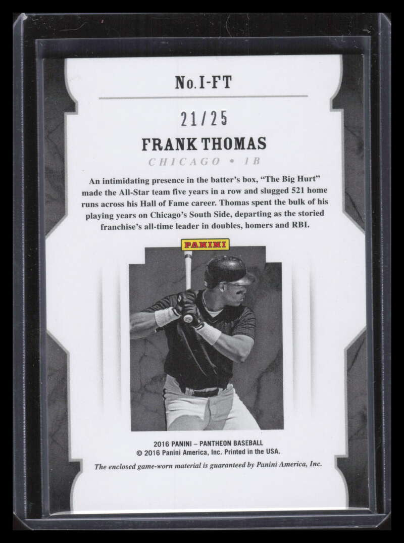 2016 Panini Pantheon Immortals Materials Gold 13 Frank Thomas Jersey 21/25