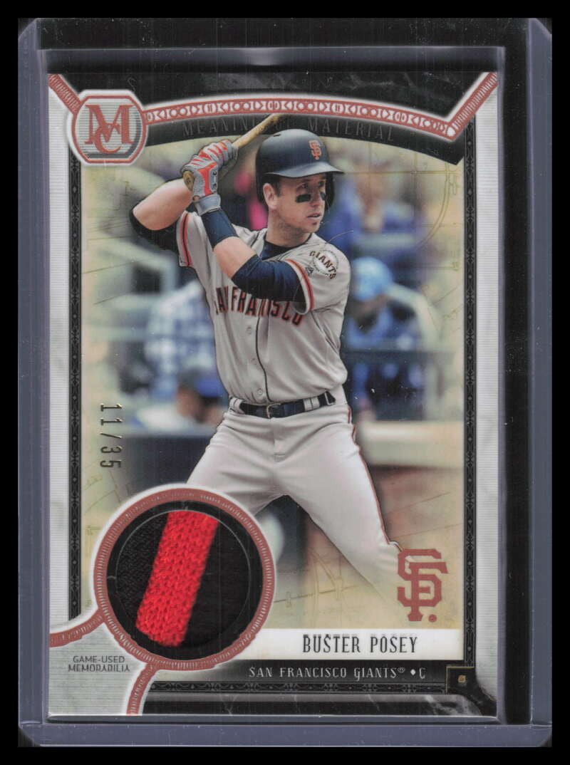 2018 Topps Museum Collection Meaningful Material Copper Buster Posey Patch 11/35