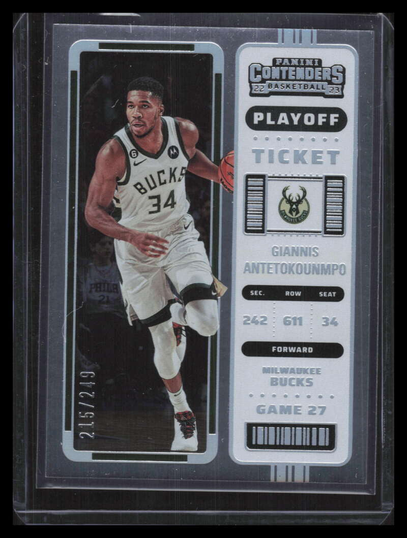 2022-23 Panini Contenders Playoff Ticket 35 Giannis Antetokounmpo 215/249