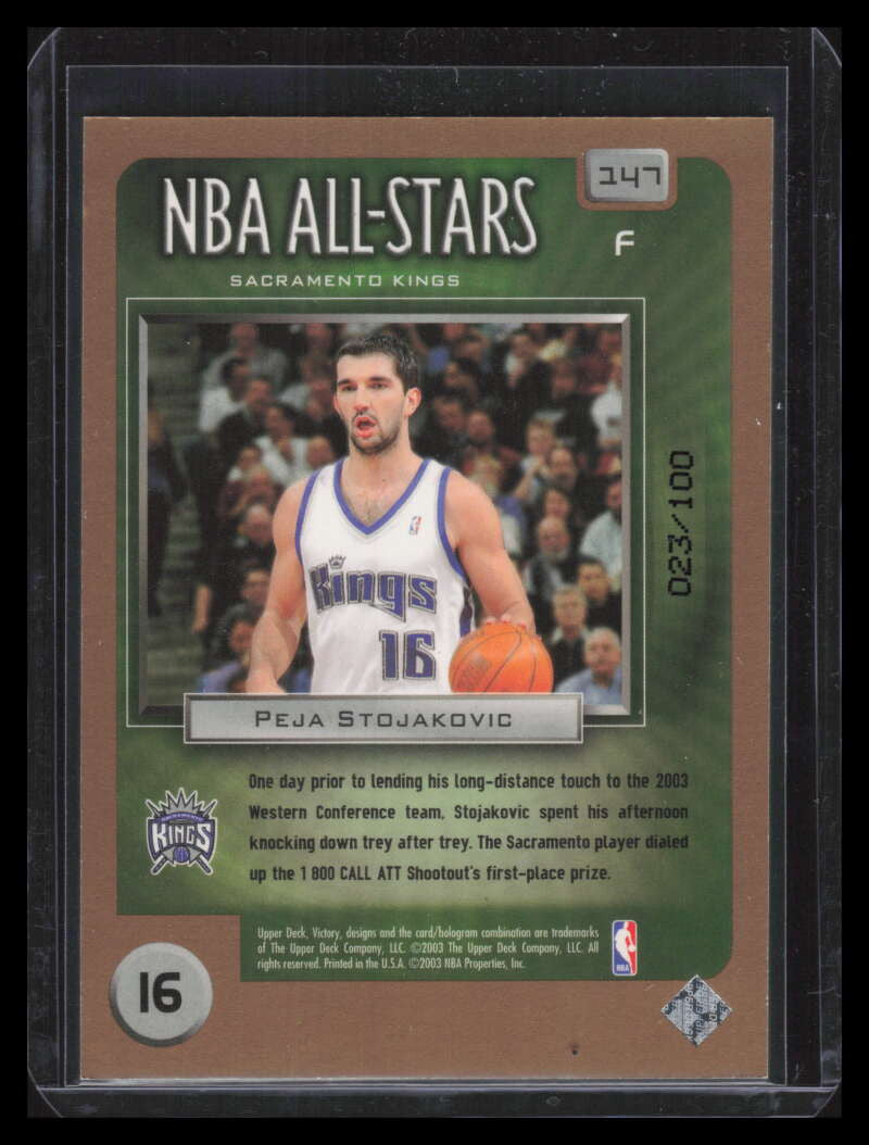 2003-04 Upper Deck Victory Parallel 147 Peja Stojakovic AS 23/100 NBA All-Stars