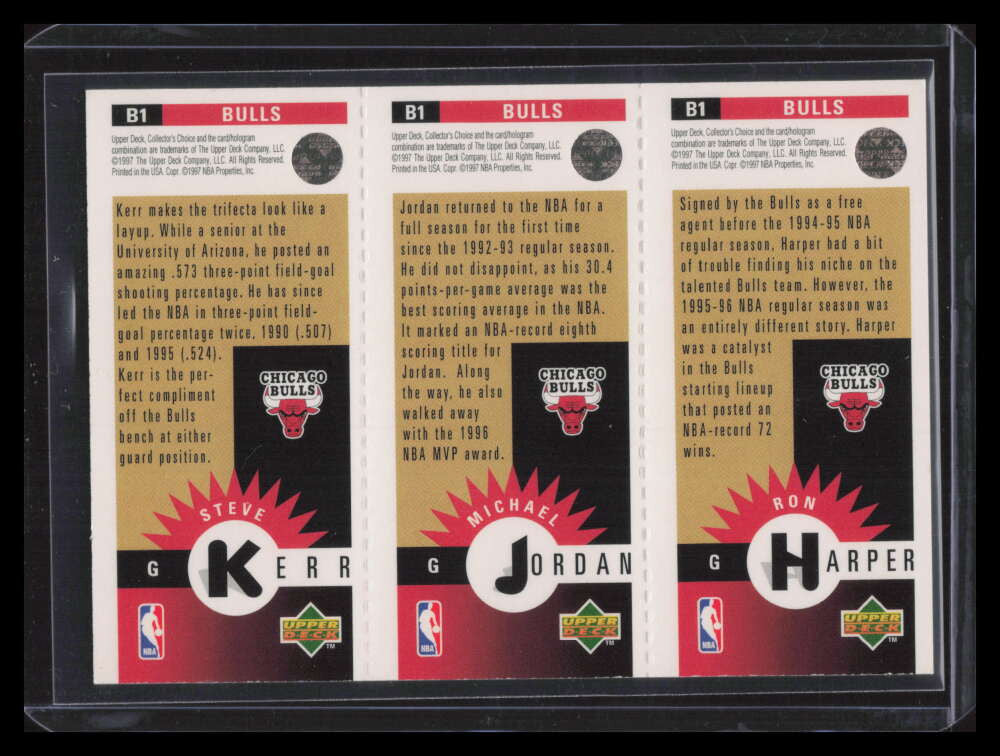 SOLD 142485 1996-97 Collector's Choice Chicago Bulls b1 Kerr Harper Michael Jordan 135892