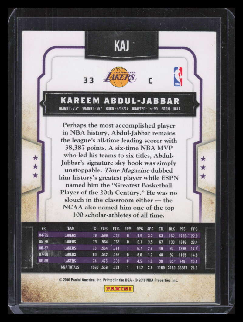 2009-10 Classics KAJ Kareem Abdul-Jabbar Promo